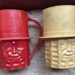 1970s nostalgia Mr. peanut plastic mugs