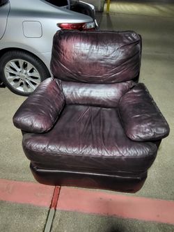 Real Leather Recliner – Dark Brown/maroon, Super Comfortable, No Tears