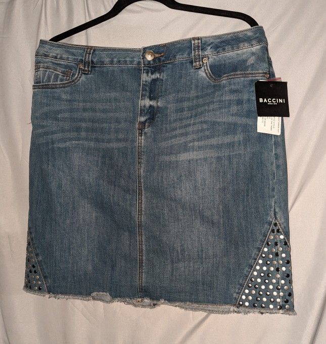 Women's Baccini Jean Skirt Size 14P New With Tags