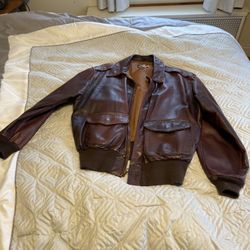 Avirex Type A-2 Leather Flight Jacket – Size 46 – Made in USA