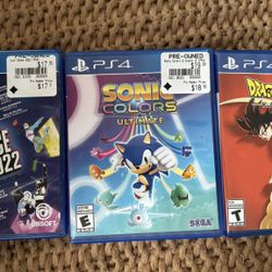 PS4 3 Games For Sale Sonic, Dragon Ball Z Just Dance 2022