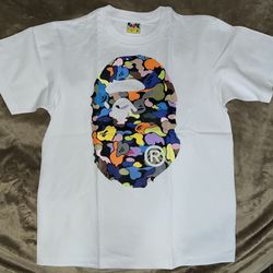 BAPE Multi-Camo Big Ape Head Tee White 
