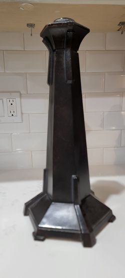 Tiffany's Dale Metal Lamp Base Obelisk Style