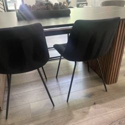 Set of 4 Soft Black Chairs