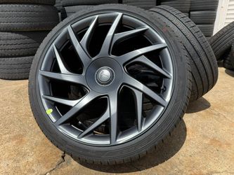 🚚FREE DELIVERY 21" OEM 2026 Tesla Model S Plaid VELARIUM wheels Goodyear WITH CAPS