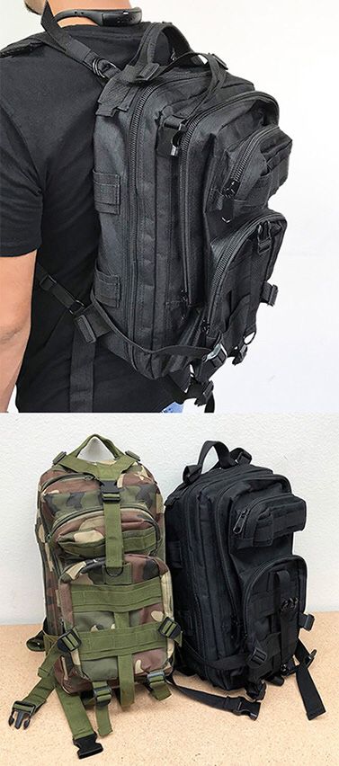 (New in box) $15 each 30L Outdoor Military Tactical Backpack Camping Hiking Trekking (Black/Camouflage)