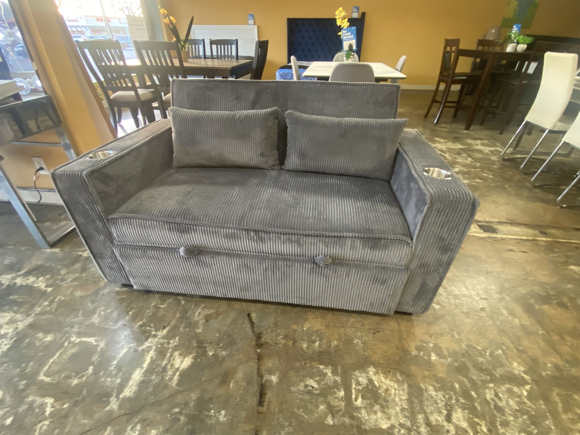 Sleeper Sofa Corduroy Gray