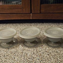 Tupperware 754-5 Lot Of 3 Dessert Cups