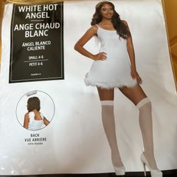Women’s Halloween Costume White Hot Angel Dress Small (4-6) 