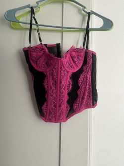 Pink Black Corset Top S