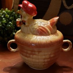 Nesting Hen Creamer Otlr Sugar Bowl..