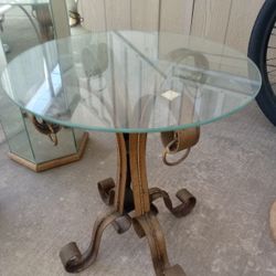 Antique Glass Table Wrought Iron Retail $355