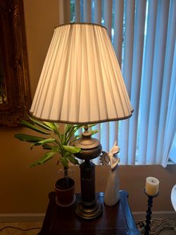 Traditional Table Lamp with Pleated Shade