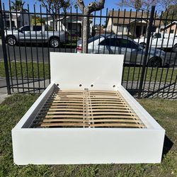 White IKEA malm FULL bed frame
