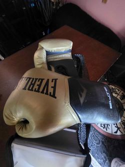 Everlast Elite Training Gloves — Gold/Black, Light Wear