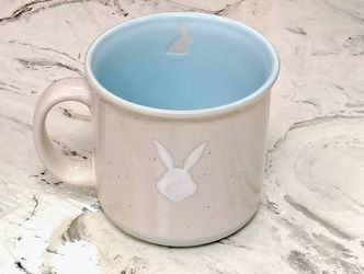 Rabbit Head Speckled Cream Blue Inner Market Finds Easter Coffee Mug