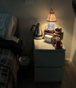 White 2-Drawer Nightstand Bedside Table