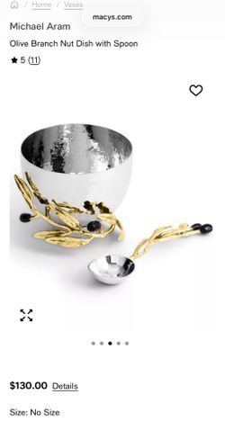 Michael Aram Olive Branch Nut Dish with Spoon
