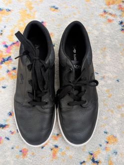 Men's Black leather Lacoste sneaker