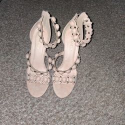 Tan Studded Heels 10