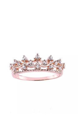 Exquisite Women Rose Gold Crown Ring
