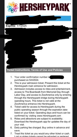 Hershey Park Tickets