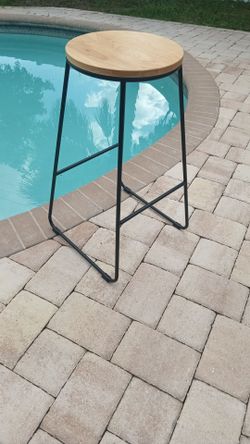 Modern kitchen lightweight tall chair 28" tall backless  stool