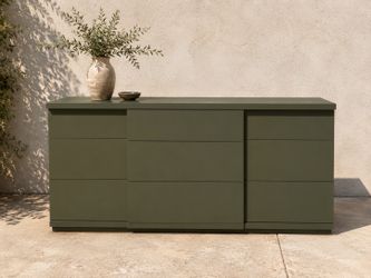 Modern Mountain Olive 9 Drawer Dresser