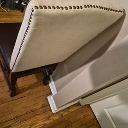 1 beautifully designed leather and tweed  chair.