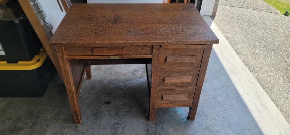 Antique Oak Student Desk