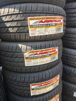 205/50/16 arroyo, set of four tires installed and balanced, set de 4 llantas instaladas y balanceadas