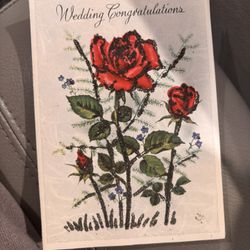 3 VTG Alfred Mainzer gift note card greeting Wedding Congratulations Rose Pop-Up box