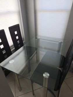 Glass Table With 4 chairs