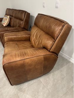 Power leather recliner