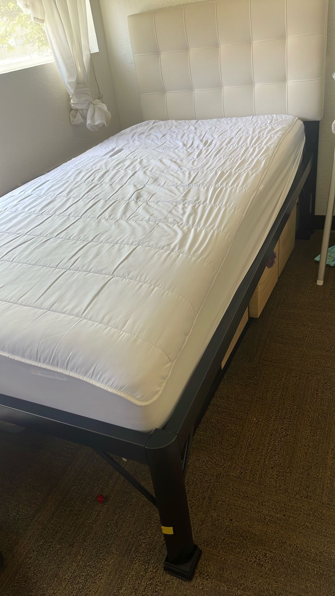 Twin Bed Frame & Headboard - will throw in mattress free