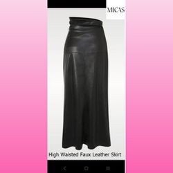 NWT Micas High Waisted Faux Leather Skirt Medium 