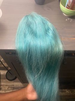 Blue Human hair wig