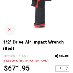 Snap On Brand New Air Impact Wrench 1/2 Inch