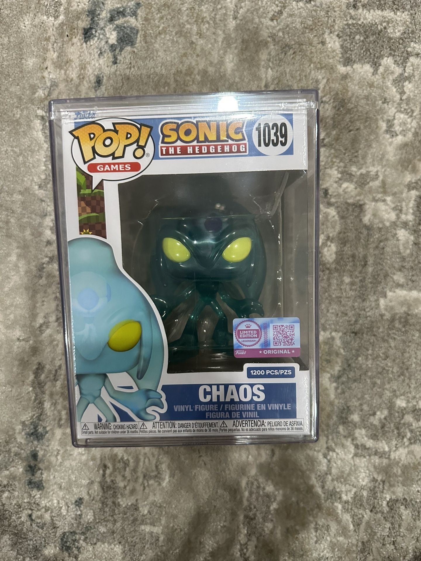 Funko pop Translucent Chaos #1039 Sonic The Hedgehog LE 1200 Sealed w/hardcase