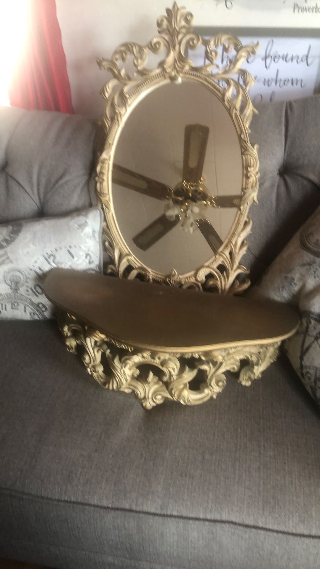 Antique mirror and Shelf
