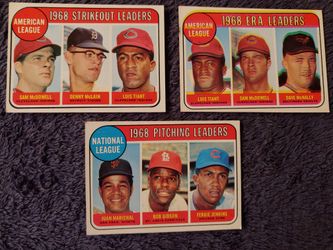 Topps 1970 Baseball Cards-Set of 3-1969 AL Strikeout and ERA Leaders, NL Pitching Leaders-Card #'s 11, 7, 10
