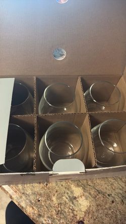 6 count glass wine glasses