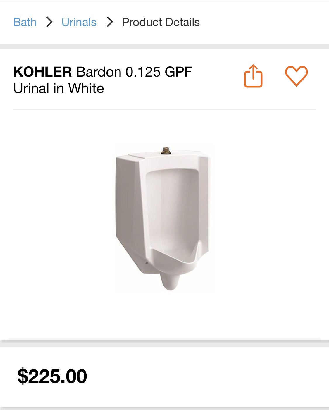 Kohler urinal