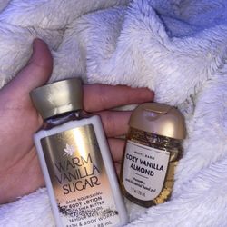 bath & body works mini lotion and hand sanitizer 