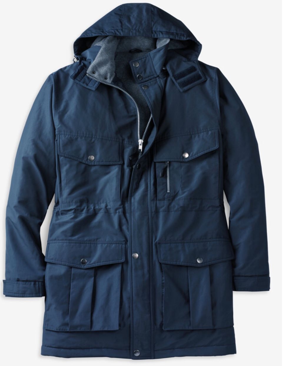 Boulder Creek Fleece-Lined Parka with Detachable Hood and 6 Pockets size Larger 