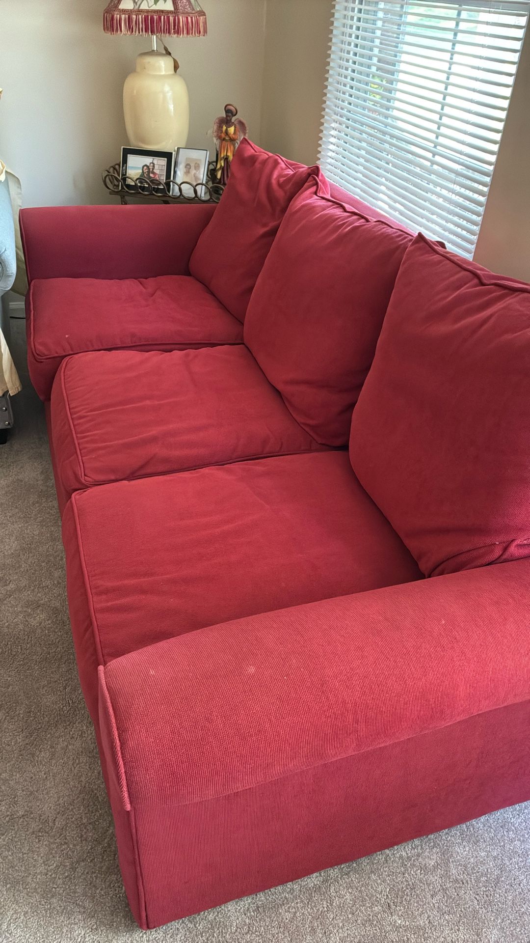 Red Couch Pet Free And Smoke Free $100 OBO