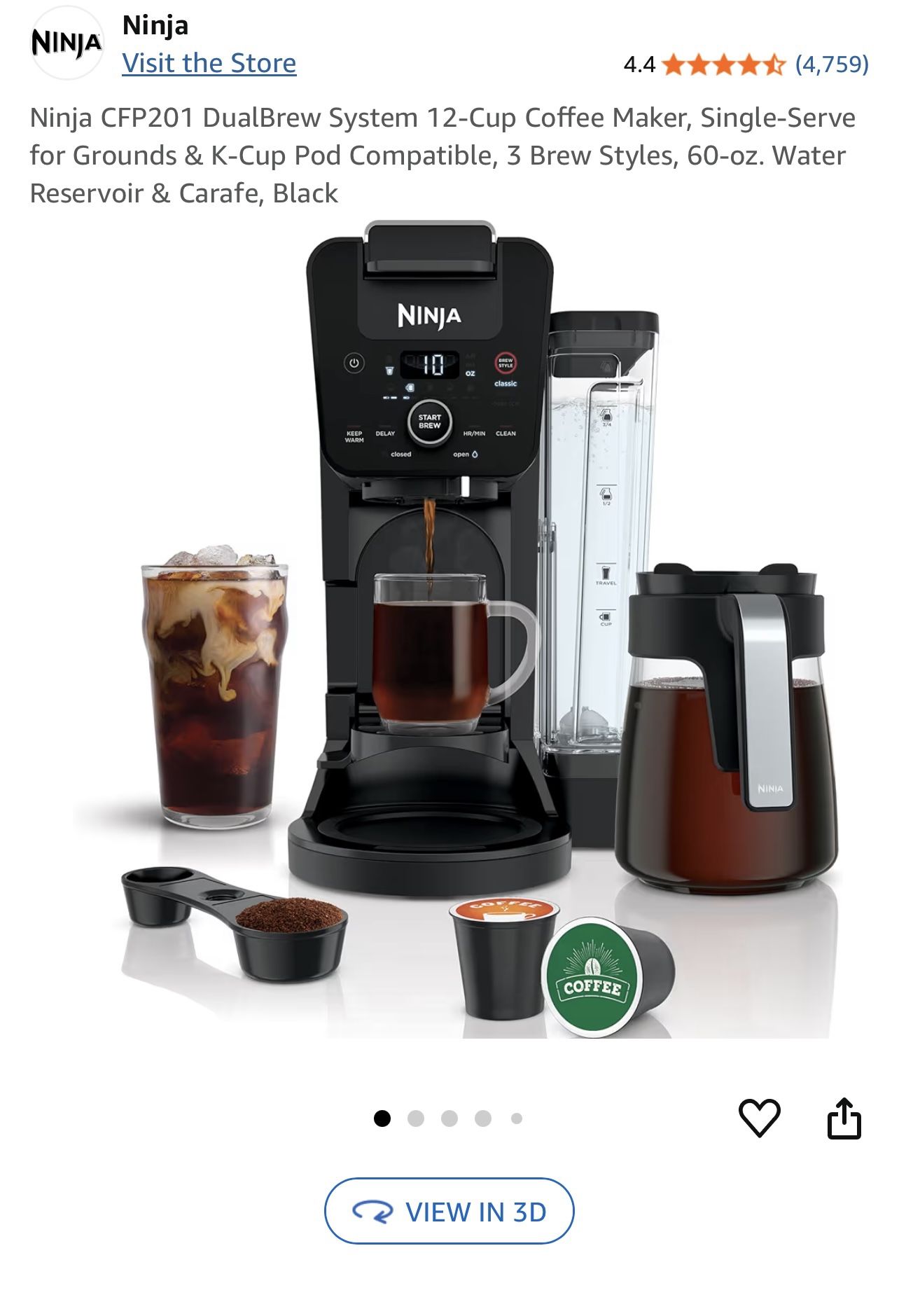 Coffee machine ninja Dual Brew 12 Cups