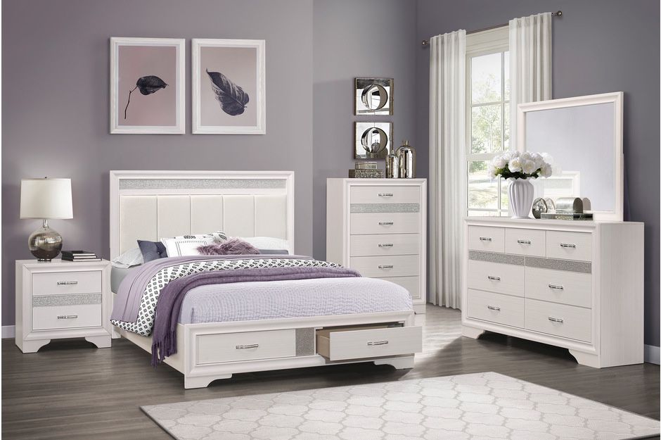 Bedroom Furniture, Bed, Furniture, Bedroom Set, Dresser, Mirror, Nightstand, Contemporary Bedroom Sets , Grey Bed, White Bed