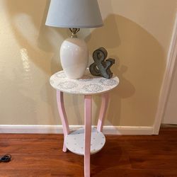 Round small decorative Hand Painted table