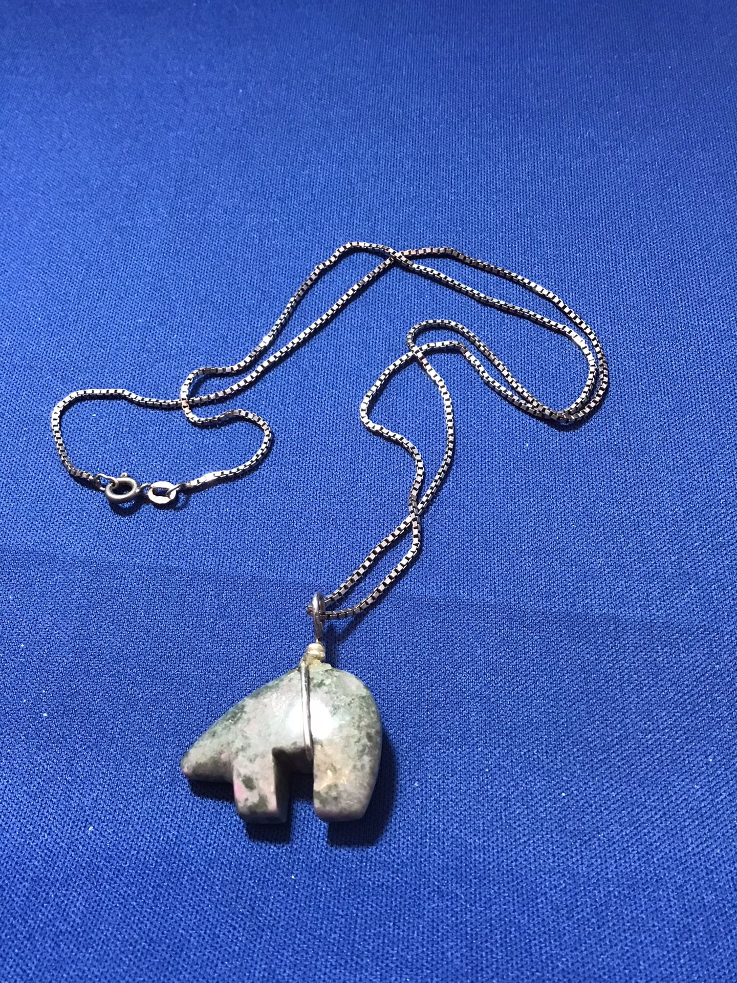 Sterling Chain & Stone Pendant